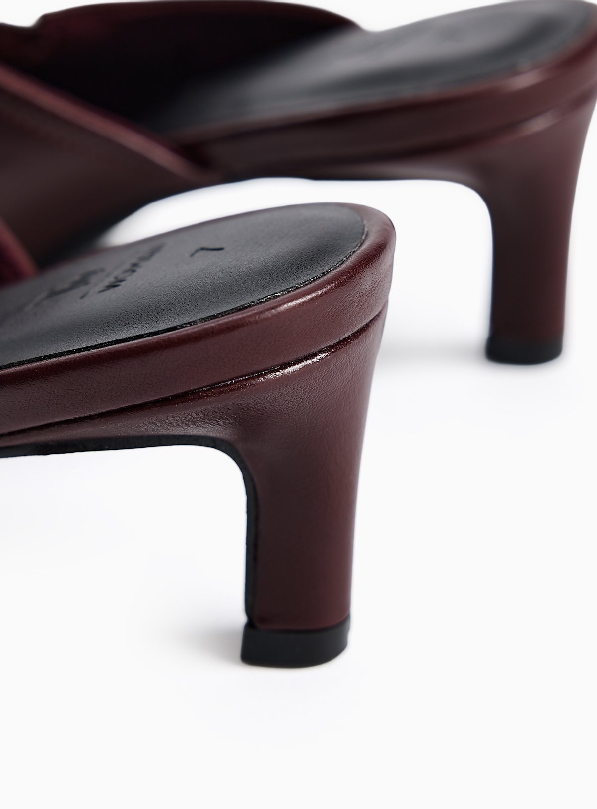Dark Red Heeled Mules 6 - Image 4 thumbnail